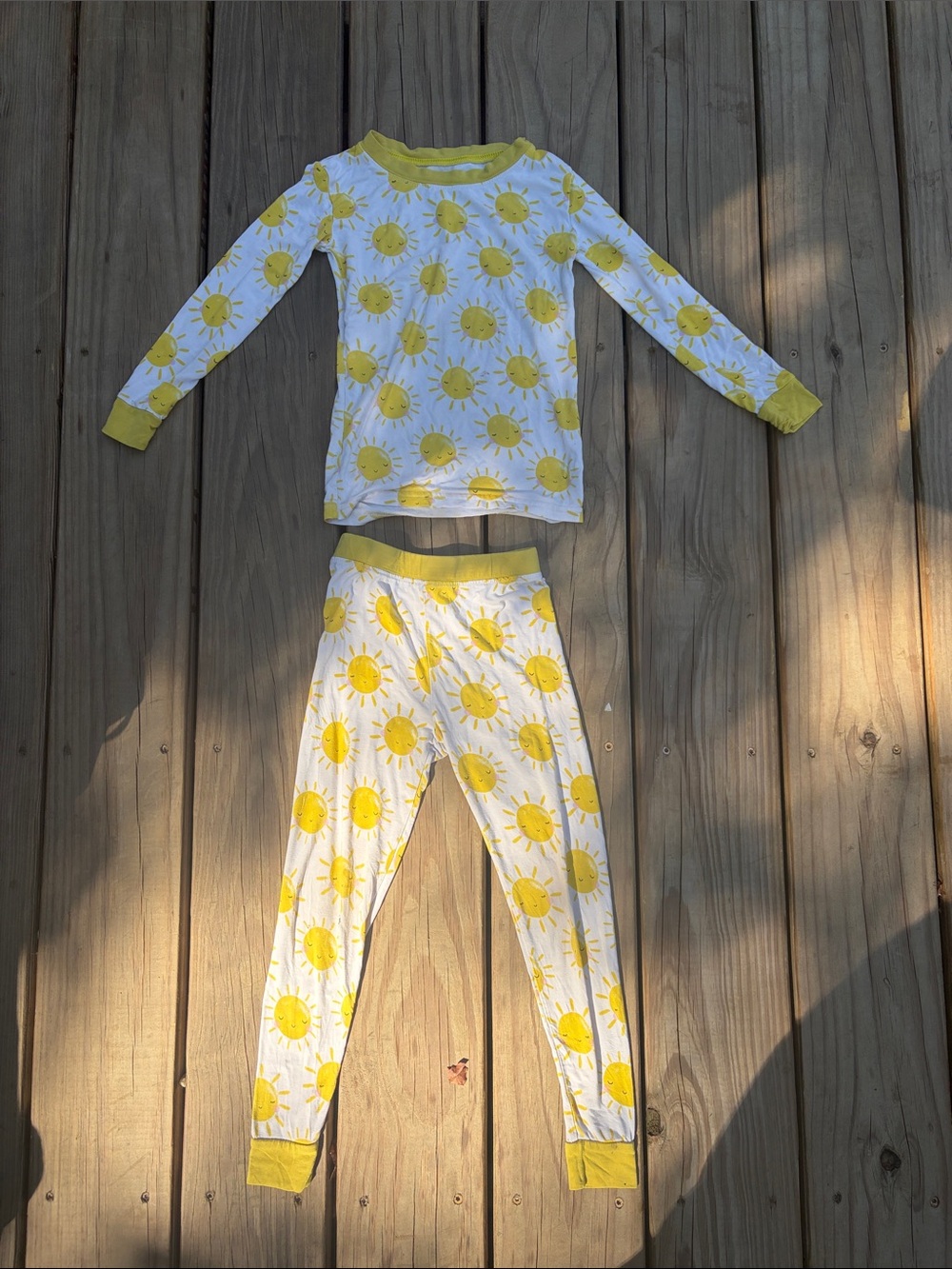 Little Sleepies White and Yellow Sun Print Pajama Set